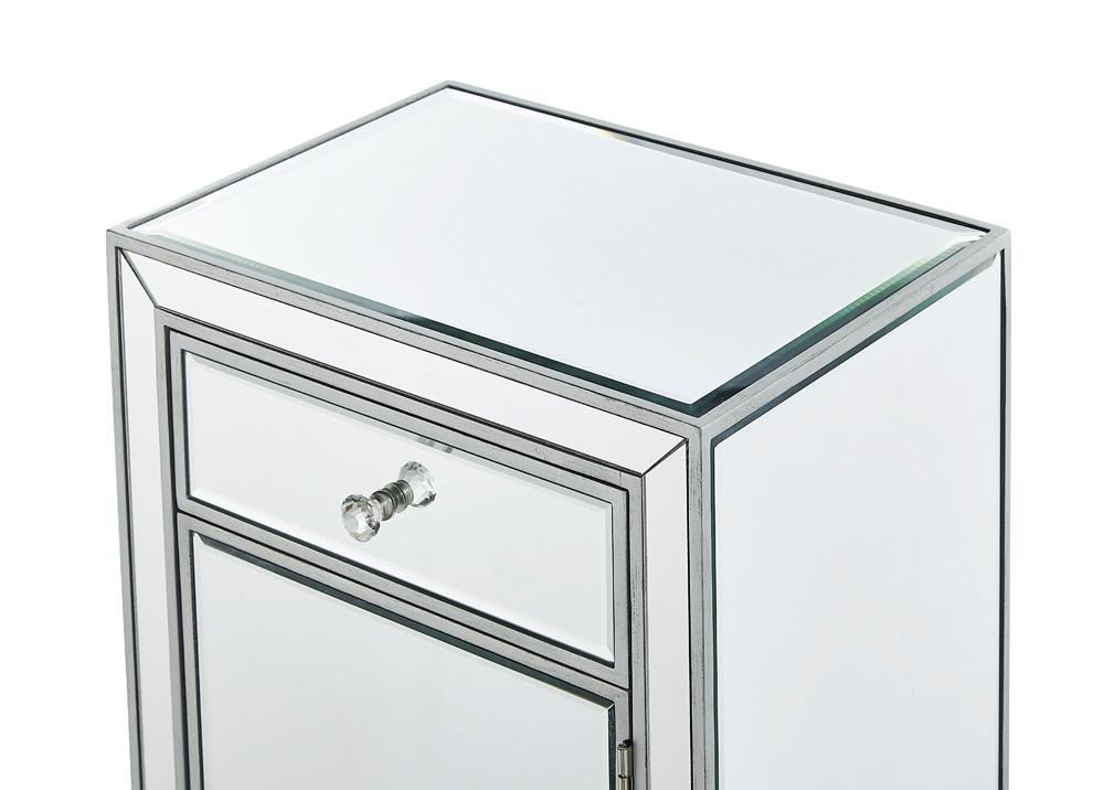 Elegant Furniture & Lighting - Reflexion End table 1 drawer 18in. W x 13in. D x 29in. H in antique silver paint - MF72035 veiw 10