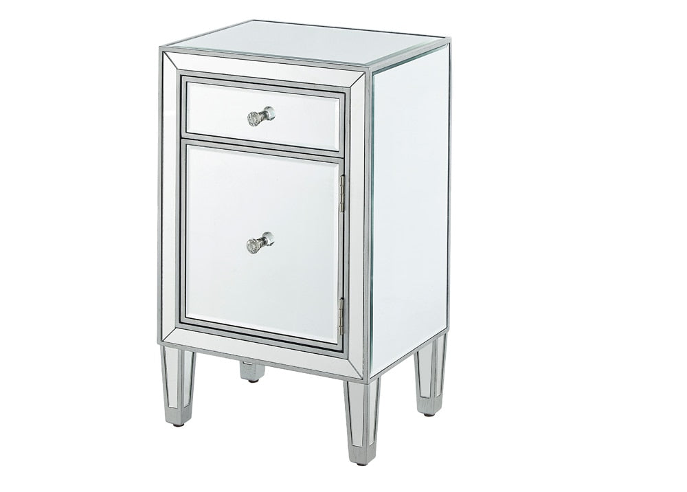 Elegant Furniture & Lighting - Reflexion End table 1 drawer 18in. W x 13in. D x 29in. H in antique silver paint - MF72035 veiw 11