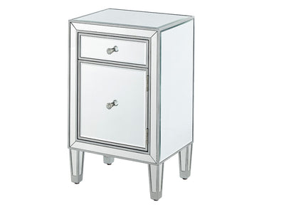 Elegant Furniture & Lighting - Reflexion End table 1 drawer 18in. W x 13in. D x 29in. H in antique silver paint - MF72035 veiw 11
