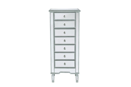 Elegant Furniture & Lighting - Reflexion Lingerie Chest 7 drawers 20in. W x 15in. D x 48in. H in antique silver paint - MF6-1047S veiw 1