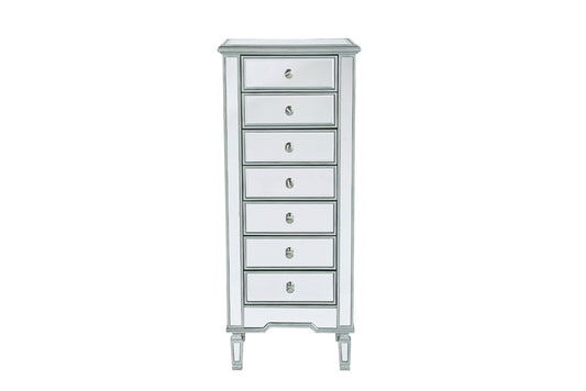 Elegant Furniture & Lighting - Reflexion Lingerie Chest 7 drawers 20in. W x 15in. D x 48in. H in antique silver paint - MF6-1047S veiw 1