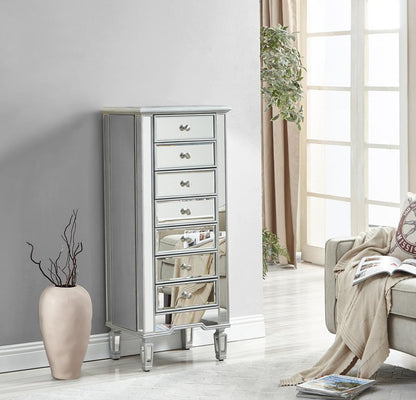 Elegant Furniture & Lighting - Reflexion Lingerie Chest 7 drawers 20in. W x 15in. D x 48in. H in antique silver paint - MF6-1047S veiw 3