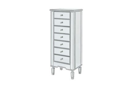 Elegant Furniture & Lighting - Reflexion Lingerie Chest 7 drawers 20in. W x 15in. D x 48in. H in antique silver paint - MF6-1047S veiw 4