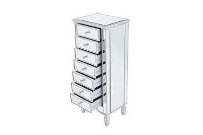 Elegant Furniture & Lighting - Reflexion Lingerie Chest 7 drawers 20in. W x 15in. D x 48in. H in antique silver paint - MF6-1047S veiw 7