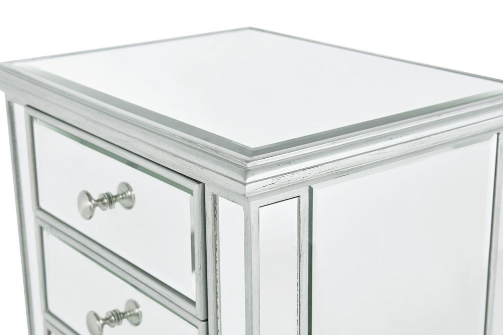 Elegant Furniture & Lighting - Reflexion Lingerie Chest 7 drawers 20in. W x 15in. D x 48in. H in antique silver paint - MF6-1047S veiw 9