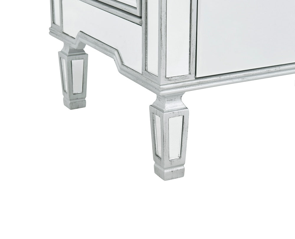 Elegant Furniture & Lighting - Reflexion Lingerie Chest 7 drawers 20in. W x 15in. D x 48in. H in antique silver paint - MF6-1047S veiw 10