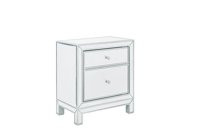 Elegant Furniture & Lighting - Reflexion Nightstand 1 door 21in. W x 14in. D x 24in. H in antique silver paint - MF72016 veiw 6
