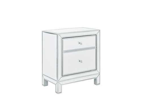 Elegant Furniture & Lighting - Reflexion Nightstand 1 door 21in. W x 14in. D x 24in. H in antique silver paint - MF72016 veiw 6