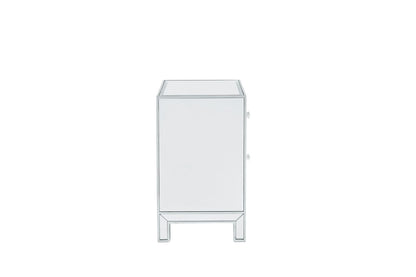 Elegant Furniture & Lighting - Reflexion Nightstand 1 door 21in. W x 14in. D x 24in. H in antique silver paint - MF72016 veiw 7