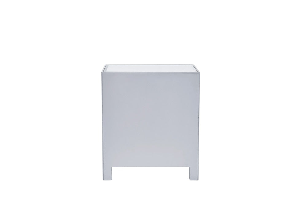 Elegant Furniture & Lighting - Reflexion Nightstand 1 door 21in. W x 14in. D x 24in. H in antique silver paint - MF72016 veiw 8
