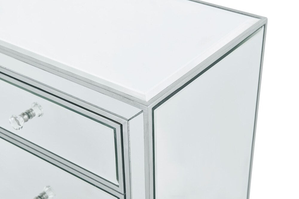 Elegant Furniture & Lighting - Reflexion Nightstand 1 door 21in. W x 14in. D x 24in. H in antique silver paint - MF72016 veiw 9
