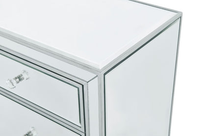 Elegant Furniture & Lighting - Reflexion Nightstand 1 door 21in. W x 14in. D x 24in. H in antique silver paint - MF72016 veiw 9