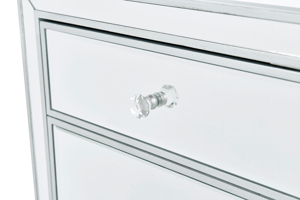 Elegant Furniture & Lighting - Reflexion Nightstand 1 door 21in. W x 14in. D x 24in. H in antique silver paint - MF72016 veiw 10