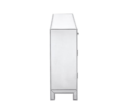 Elegant Furniture & Lighting - Reflexion Nightstand 2 drawers 2 doors 38in. W x 12in. D x 32in. H in antique silver paint - MF72002 veiw 7