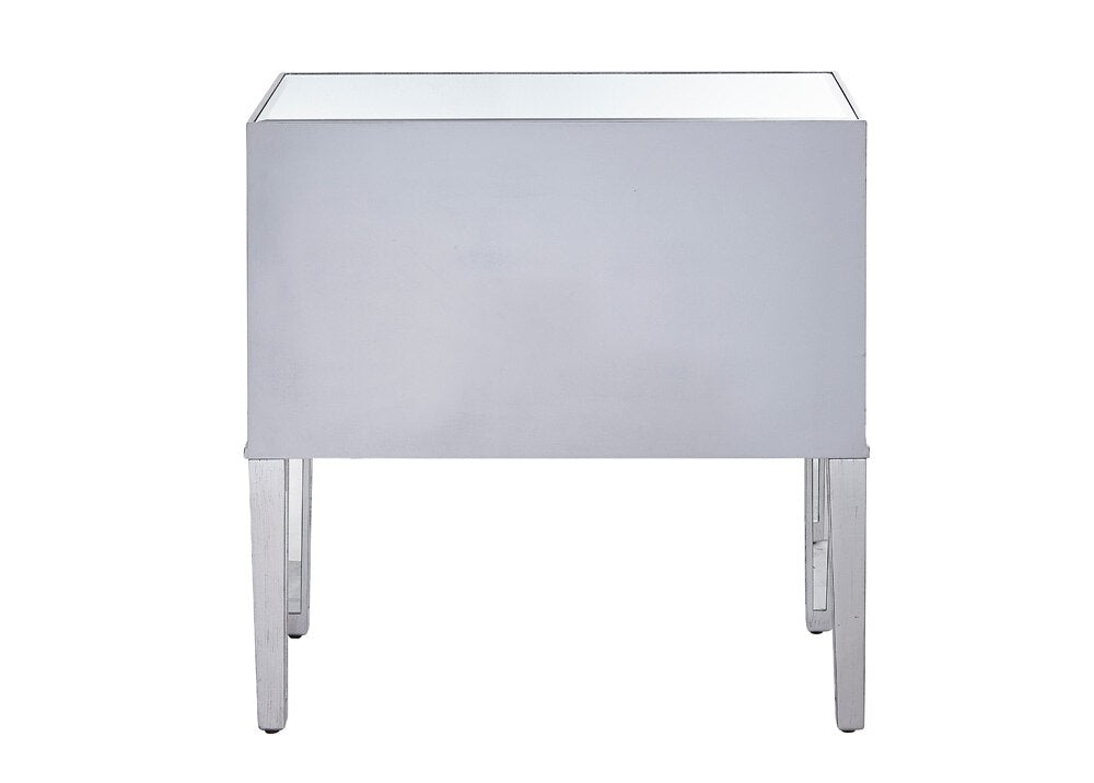 Elegant Furniture & Lighting - Reflexion Nightstand 2 drawers 34in. W x 16in. D x 34in. H in antique silver paint - MF72045 veiw 9