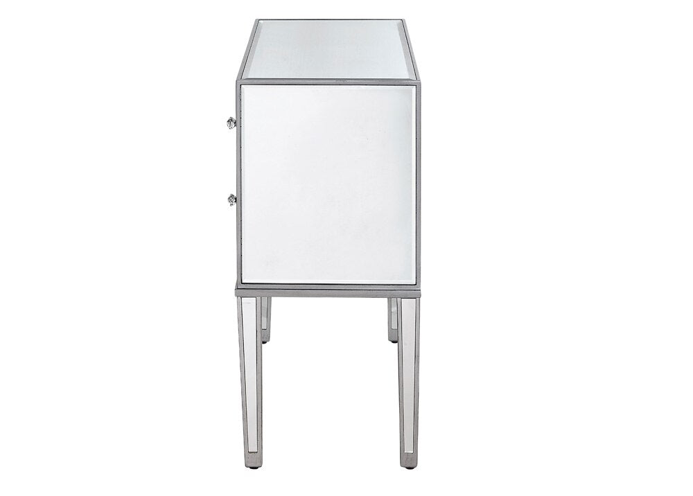 Elegant Furniture & Lighting - Reflexion Nightstand 2 drawers 34in. W x 16in. D x 34in. H in antique silver paint - MF72045 veiw 10