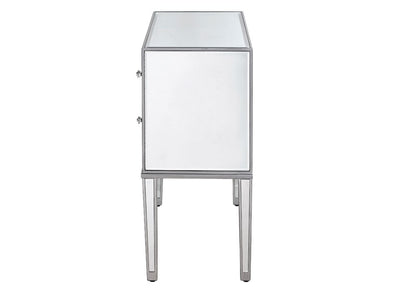 Elegant Furniture & Lighting - Reflexion Nightstand 2 drawers 34in. W x 16in. D x 34in. H in antique silver paint - MF72045 veiw 10