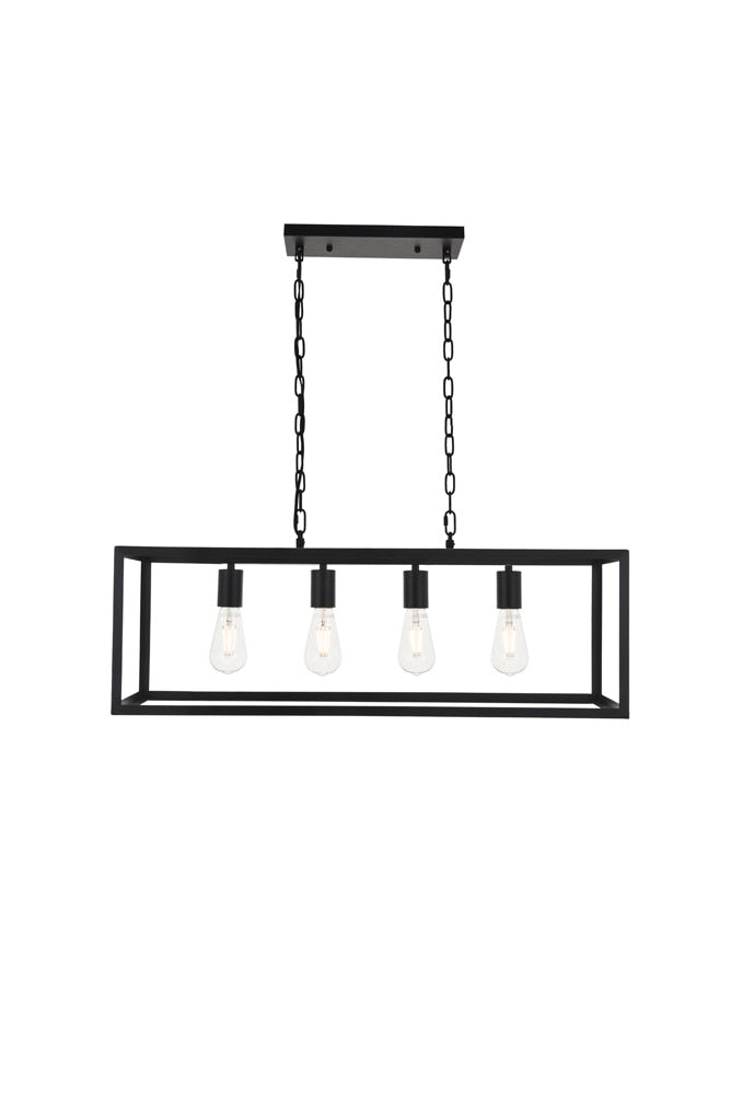 Elegant Furniture & Lighting - Resolute 4 light black Pendant - LD4063D32BK veiw 1