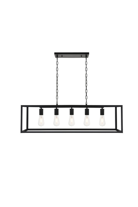 Elegant Furniture & Lighting - Resolute 5 light black Pendant - LD4063D38BK veiw 1