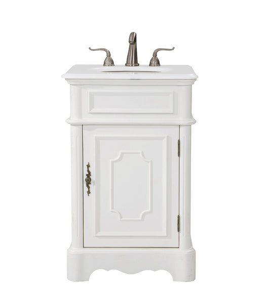 Elegant Furniture & Lighting - Retro 21 inch Single Bathroom vanity in Antique White with ivory white engineered marble - VF30421AW-VW veiw 1