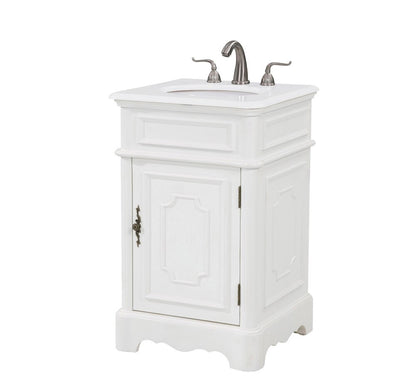 Elegant Furniture & Lighting - Retro 21 inch Single Bathroom vanity in Antique White with ivory white engineered marble - VF30421AW-VW veiw 2