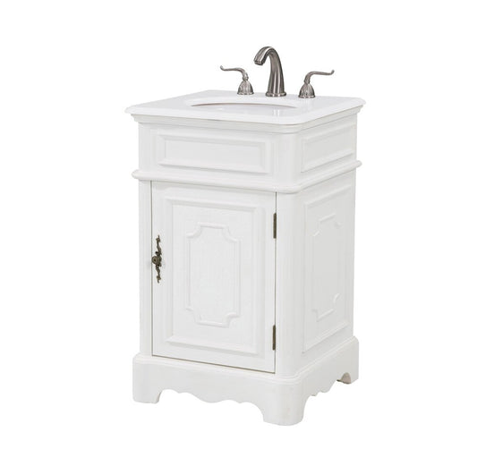Elegant Furniture & Lighting - Retro 21 inch Single Bathroom vanity in Antique White with ivory white engineered marble - VF30421AW-VW veiw 2