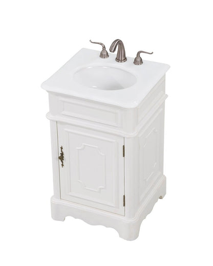 Elegant Furniture & Lighting - Retro 21 inch Single Bathroom vanity in Antique White with ivory white engineered marble - VF30421AW-VW veiw 3