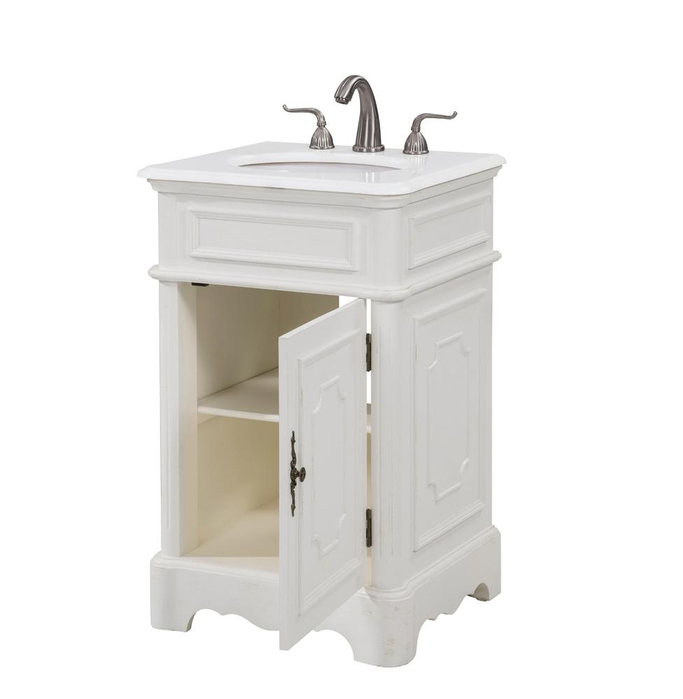 Elegant Furniture & Lighting - Retro 21 inch Single Bathroom vanity in Antique White with ivory white engineered marble - VF30421AW-VW veiw 4