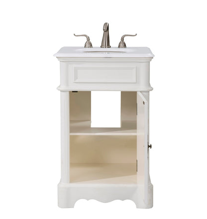 Elegant Furniture & Lighting - Retro 21 inch Single Bathroom vanity in Antique White with ivory white engineered marble - VF30421AW-VW veiw 5
