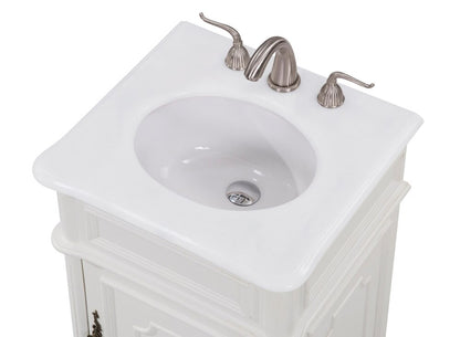 Elegant Furniture & Lighting - Retro 21 inch Single Bathroom vanity in Antique White with ivory white engineered marble - VF30421AW-VW veiw 6
