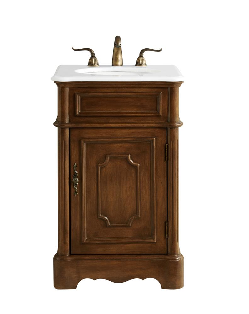 Elegant Furniture & Lighting - Retro 21 inch Single Bathroom vanity in Teak with ivory white engineered marble - VF30421TK-VW veiw 1