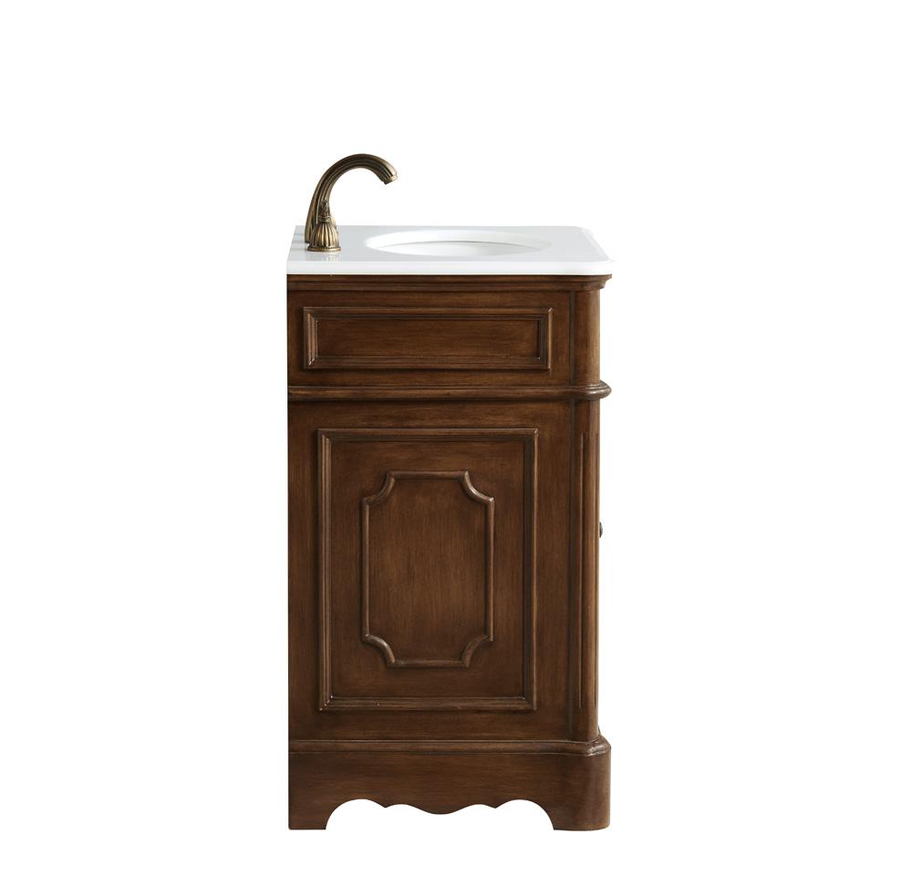 Elegant Furniture & Lighting - Retro 21 inch Single Bathroom vanity in Teak with ivory white engineered marble - VF30421TK-VW veiw 3
