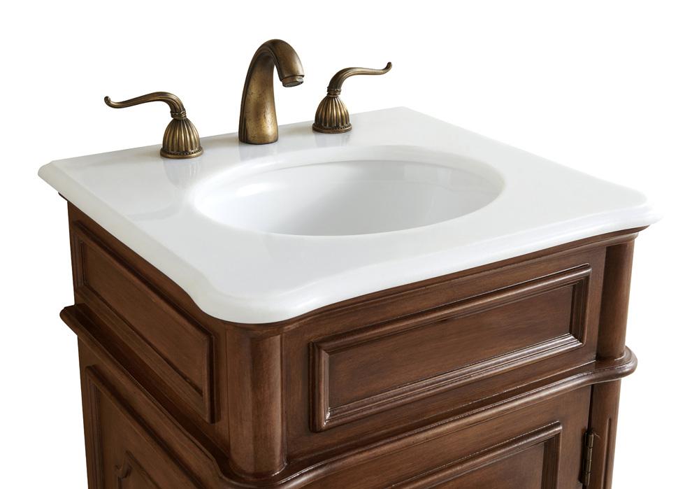 Elegant Furniture & Lighting - Retro 21 inch Single Bathroom vanity in Teak with ivory white engineered marble - VF30421TK-VW veiw 4