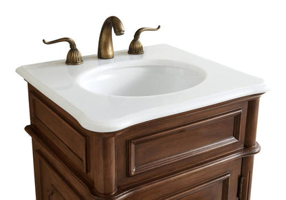 Elegant Furniture & Lighting - Retro 21 inch Single Bathroom vanity in Teak with ivory white engineered marble - VF30421TK-VW veiw 4