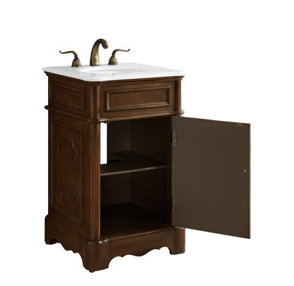 Elegant Furniture & Lighting - Retro 21 inch Single Bathroom vanity in Teak with ivory white engineered marble - VF30421TK-VW veiw 7