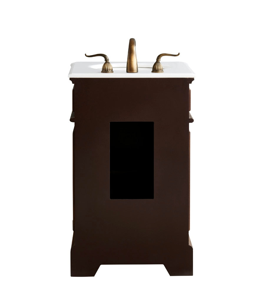 Elegant Furniture & Lighting - Retro 21 inch Single Bathroom vanity in Teak with ivory white engineered marble - VF30421TK-VW veiw 8