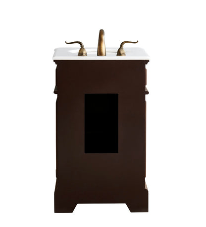 Elegant Furniture & Lighting - Retro 21 inch Single Bathroom vanity in Teak with ivory white engineered marble - VF30421TK-VW veiw 8