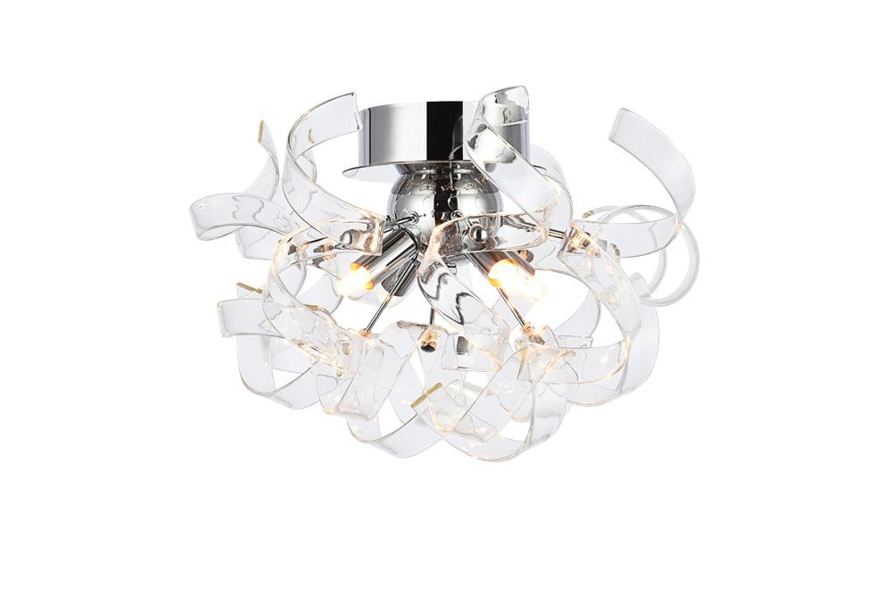 Elegant Furniture & Lighting - Ritz 4 Light Chrome Flush Mount, Wall Sconce - 2104F14C veiw 1