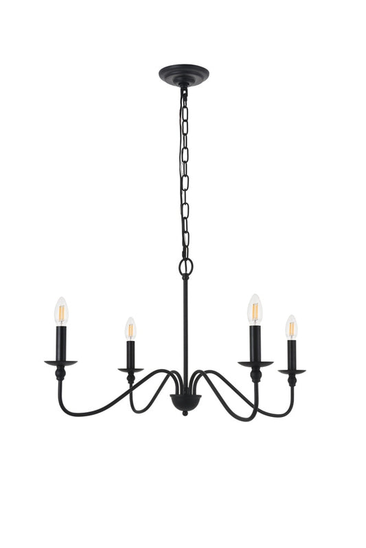 Elegant Furniture & Lighting - Rohan 4 light Matte Black Pendant - LD5006D30MB veiw 1