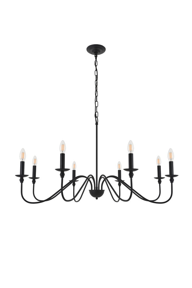 Elegant Furniture & Lighting - Rohan 8 light Matte Black Pendant - LD5006D42MB veiw 1