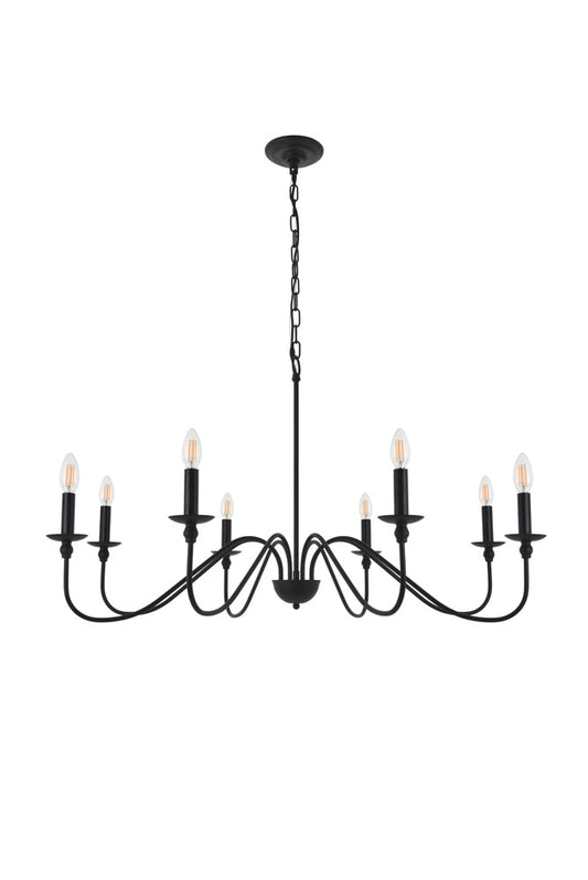 Elegant Furniture & Lighting - Rohan 8 light Matte Black Pendant - LD5006D42MB veiw 1