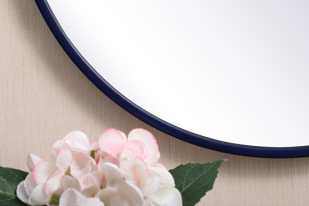 Elegant Furniture & Lighting - Rowan Metal frame Round Mirror with decorative hook 24 inch Black finish - MR4051BK view 3