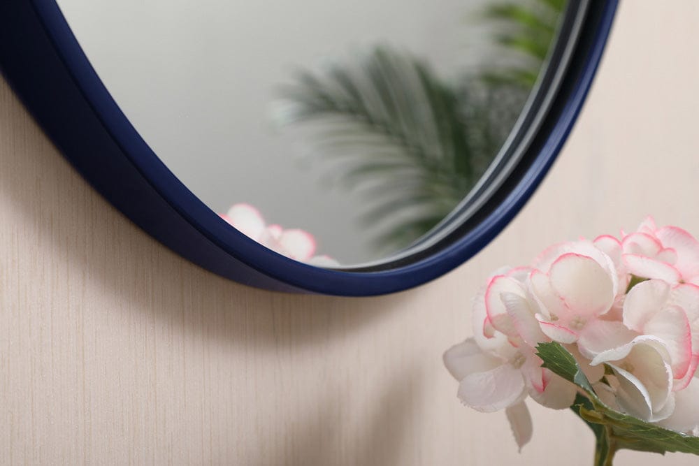 Elegant Furniture & Lighting - Rowan Metal frame Round Mirror with decorative hook 24 inch Black finish - MR4051BK view 4