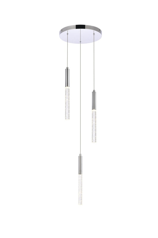 Elegant Furniture & Lighting - Ruelle 3 lights Chrome Pendant - 5203D12C veiw 1