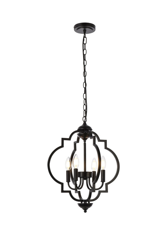Elegant Furniture & Lighting - Sandara 4 lights pendant in black - LD7064D16BK veiw 1
