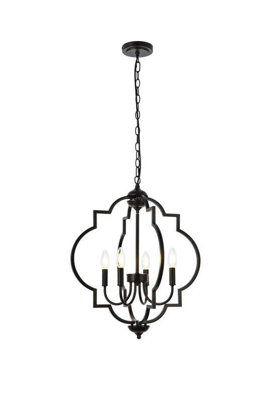 Elegant Furniture & Lighting - Sandara 4 lights pendant in black - LD7065D20BK veiw 1