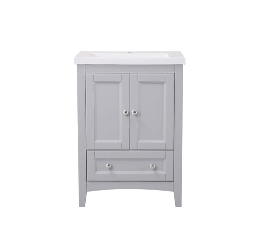 Elegant Furniture & Lighting - Saturn 24 In. Single Bathroom Vanity Set In Medium Grey - VF-2002 veiw 1