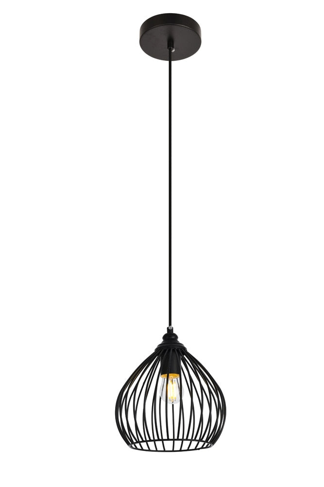 Elegant Furniture & Lighting - Sayer Pendant D7.9 H8.9 Lt:1 Black Finish - LDPD2093 veiw 1
