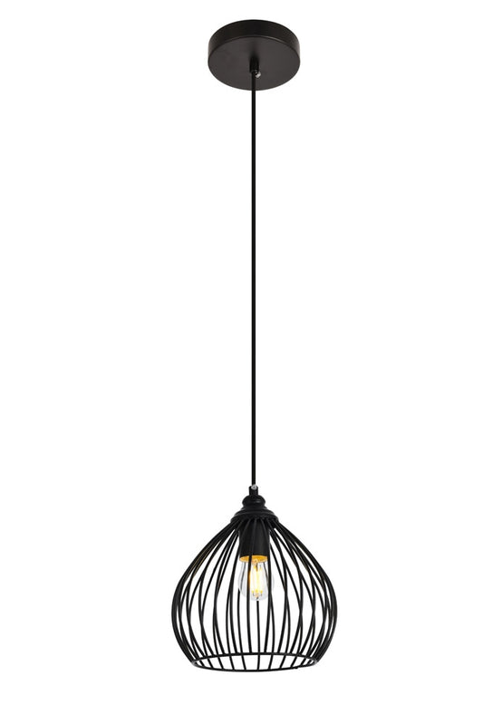 Elegant Furniture & Lighting - Sayer Pendant D7.9 H8.9 Lt:1 Black Finish - LDPD2093 veiw 1