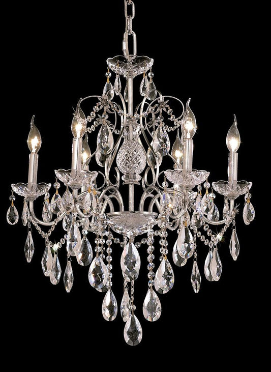 Elegant Furniture & Lighting - St. Francis 6 light Chrome Chandelier Clear Royal Cut Crystal - 2016D24C/RC veiw 1